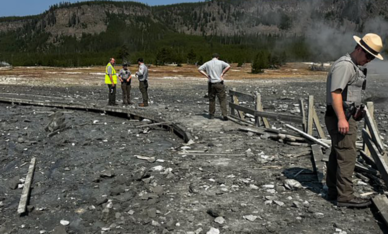 Hydrothermal explosion causes damage in area of Yellowstone National Park